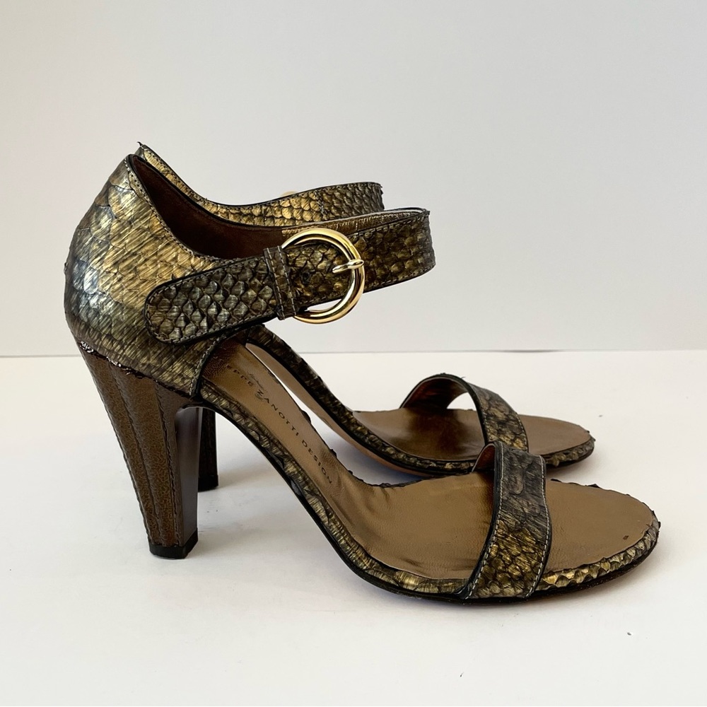 Giuseppe Zanotti Bronze Snake Skin Heels